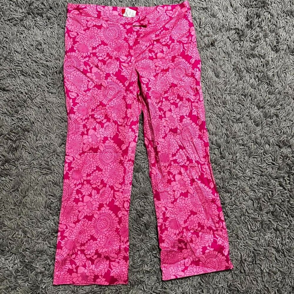 2000s ESPRIT Floral Print Capri Pants Size 9/10